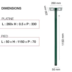 Renz Pied De Boîte Aux Lettres-Pied elliptique Vert brillant RAL 6005B