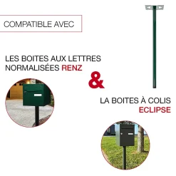 Renz Pied De Boîte Aux Lettres-Pied elliptique Vert brillant RAL 6005B