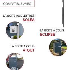 Renz Pied latéral à sceller Gris anthracite mat sablé REN 0206MS