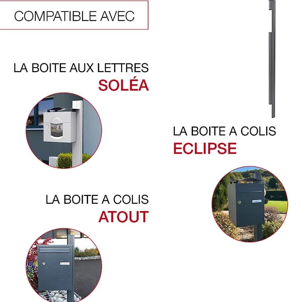 Renz Pied latéral à sceller Gris anthracite mat sablé REN 0206MS
