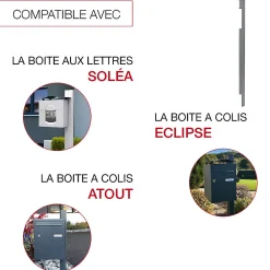 Renz Pied De Boîte Aux Lettres-Pied latéral à sceller Gris mat 7037 M
