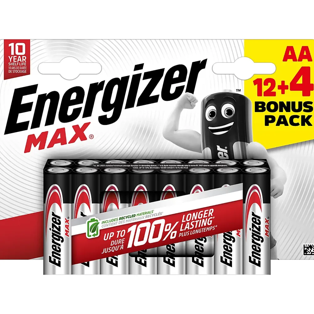 Energizer Pile Aa|Pile Alcaline-Pile AA LR6 Max vendue par 16 pièces