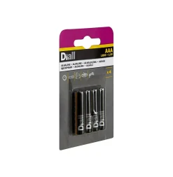 Diall Pile alcaline AAA (LR03) , lot de 4