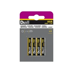 Diall Pile alcaline AAA (LR03) , lot de 4