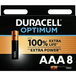 Duracell Pile alcaline AAA (LR03) Optimum, lot de 8