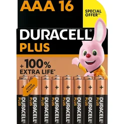 Duracell Pile Aaa|Pile Lr03-Pile alcaline AAA (LR03) Plus, lot de 16