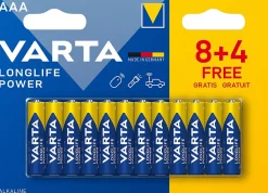 Varta Pile alcaline AAA (LR03) Long-life Power, lot de 12