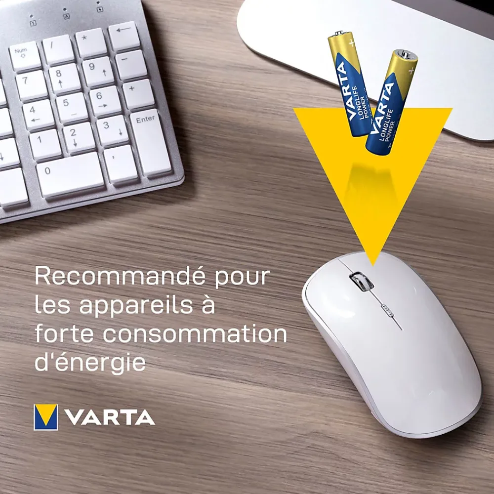Varta Pile alcaline AAA (LR03) Long-life Power D, lot de 4