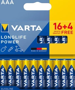 Varta Pile Aaa|Pile Lr03-Pile alcaline AAA LR3 Longlife Power, lot de 20