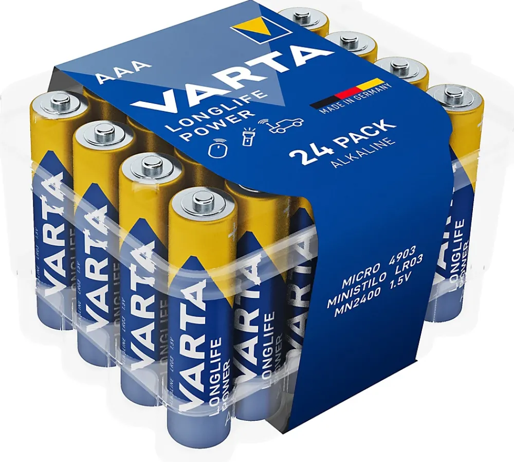 Varta Pile Aaa|Pile Lr03-Pile alcaline AAA (LR03) Long-life Power, lot de 24