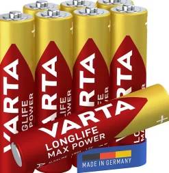 Varta Pile alcaline AAA (LR03) Max Tech, lot de 6 + 2 gratuites