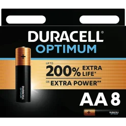 Duracell Pile Aa-Pile alcaline AA (LR6) Optimum, lot de 8