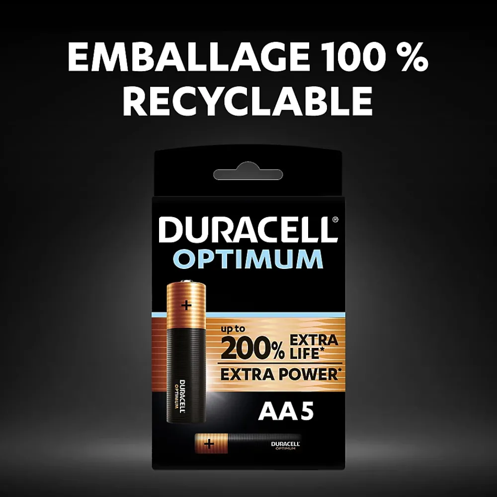 Duracell Pile alcaline AA (LR6) Optimum, lot de 5