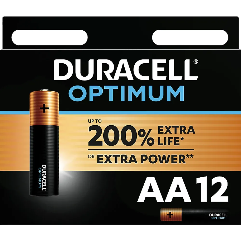 Duracell Pile alcaline AA (LR6) Optimum, lot de 12