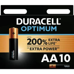 Duracell Pile alcaline AA (LR6) Optimum, lot de 10