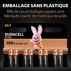 Duracell Pile alcaline AA (LR6) Plus, lot de 8