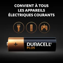 Duracell Pile Aa|Pile Lr6-Pile alcaline AA (LR6) Plus, lot de 4