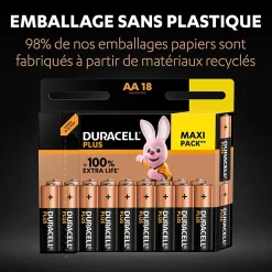 Duracell Pile Aa|Pile Lr6-Pile alcaline AA (LR6) Plus, lot de 18