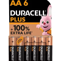 Duracell Pile alcaline AA (LR6) Plus, lot de 6