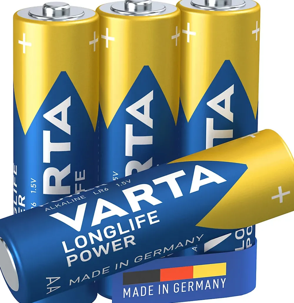 Varta Pile Aa|Pile Lr6-Pile alcaline AA (LR6) Long-life Power, lot de 4