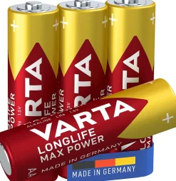 Varta Pile alcaline AA (LR6) Long-life Max Power, lot de 4
