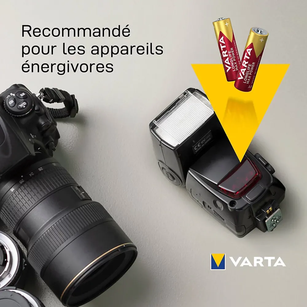 Varta Pile alcaline AA (LR6) Long-life Max Power, lot de 8