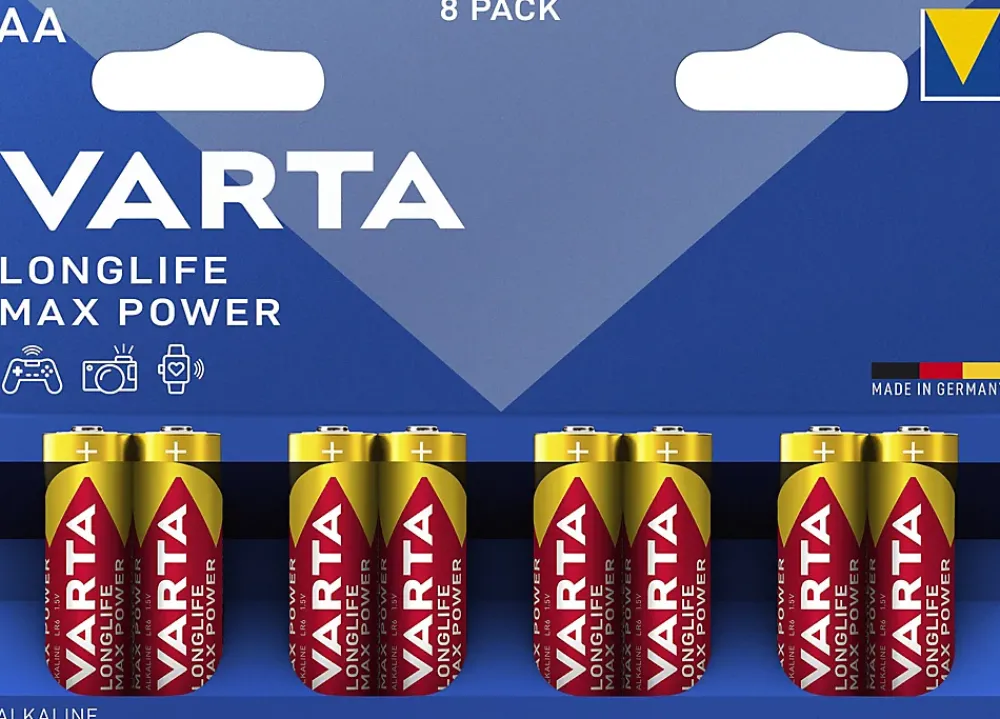 Varta Pile alcaline AA (LR6) Long-life Max Power, lot de 8