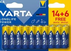 Varta Pile Aa|Pile Alcaline-Pile alcaline AA (LR6) Long-life Power, lot de 2