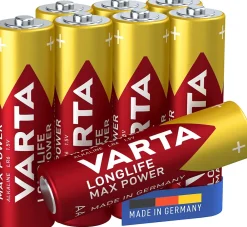 Varta Pile alcaline AA (LR6) Max Tech, lot de 6 + 2 gratuites