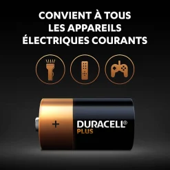 Duracell Pile C|Pile Alcaline-Pile alcaline C (LR14) Plus, lot de 2