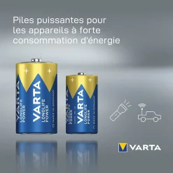 Varta Pile alcaline C (LR14) Long-life Power D, lot de 2