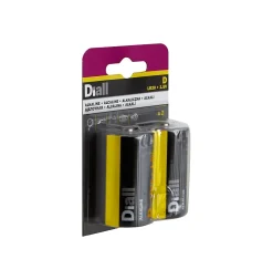 Diall Pile D|Pile Alcaline-Pile alcaline D (LR20) , lot de 2