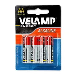 Velamp Pile alcaline, LR6 AA, 1,5 V - blister de 4