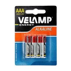 Velamp Pile alcaline mini stylet LR03 AAA, 1,5V - Blister de 4