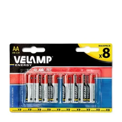 Velamp Pile Aa-Pile alcaline STILO LR6 AA 1,5V - Blister de 8