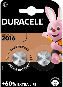 Duracell Pile au lithium CR2016 , lot de 2
