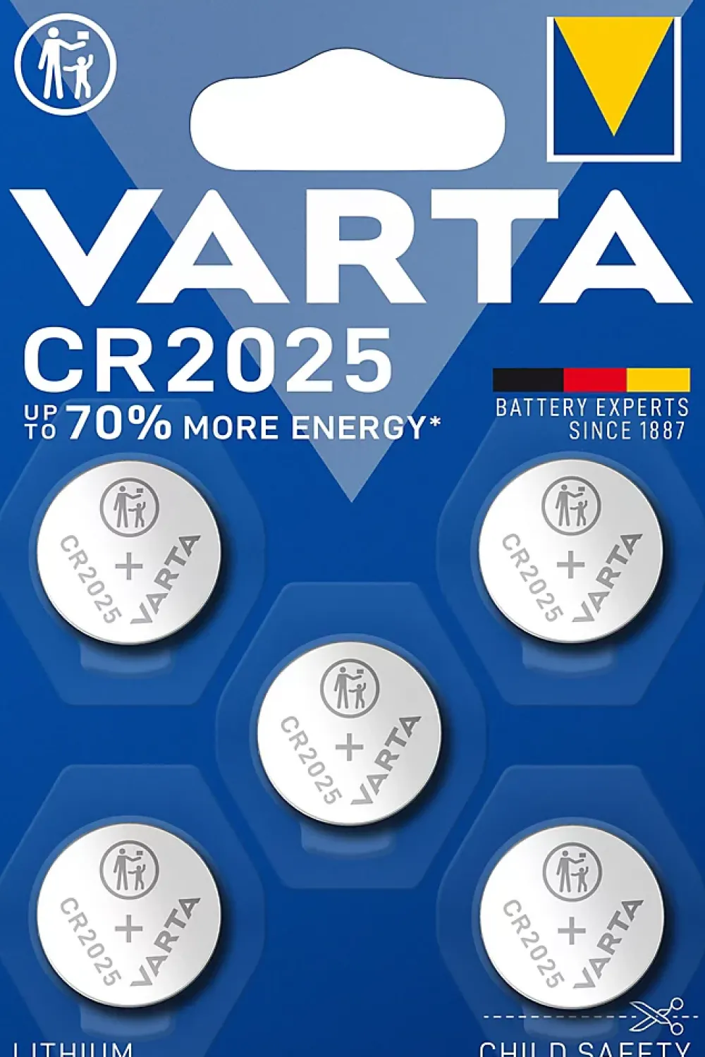 Varta Pile Cr2025|Pile Lithium-Pile au lithium CR2025 , lot de 5