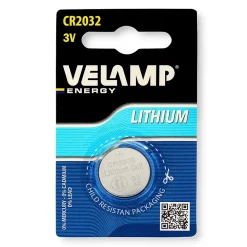 Velamp Pile bouton au lithium CR2032, 3V 210mAh