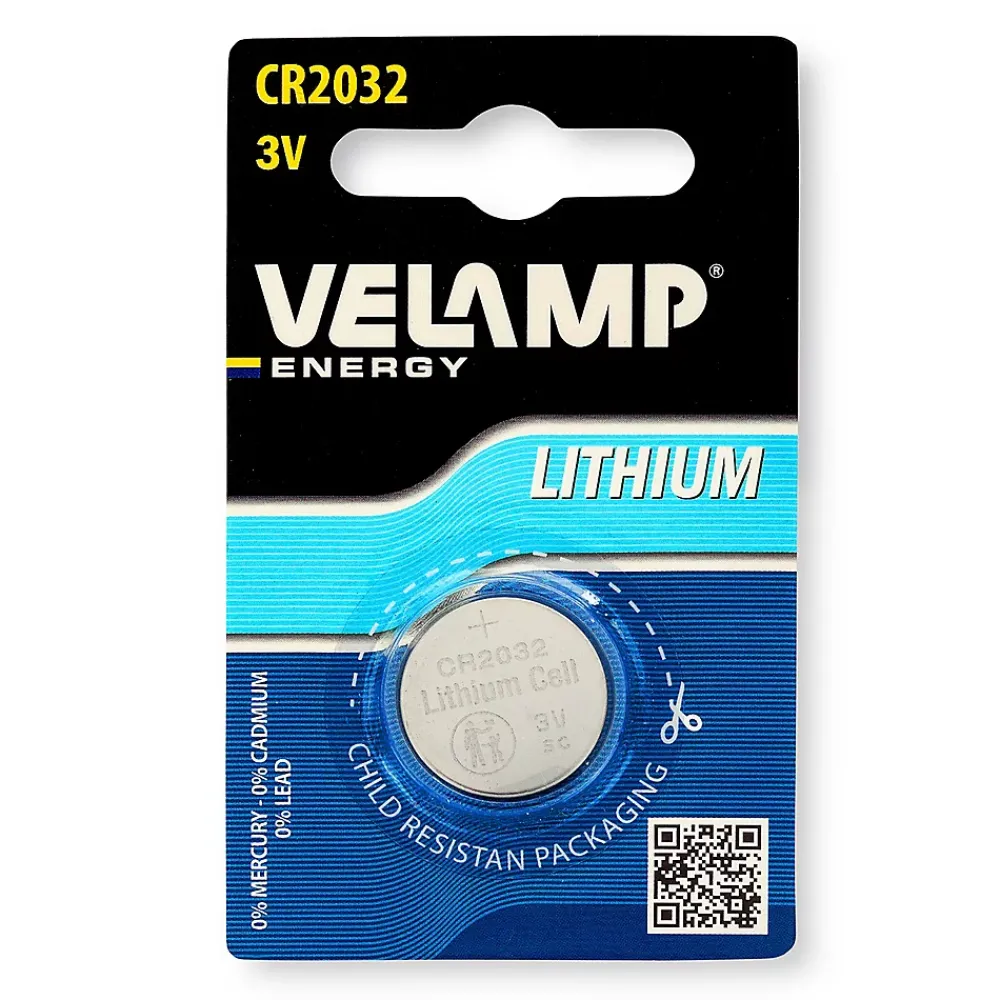 Velamp Pile bouton au lithium CR2032, 3V 210mAh