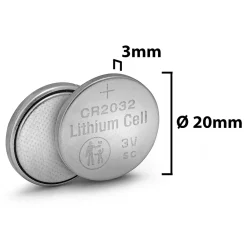 Velamp Pile bouton au lithium CR2032, 3V 210mAh