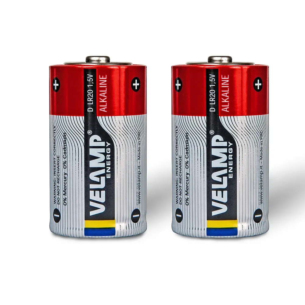 Velamp Pile Aa-Pile pour lampe de poche alcaline, LR20 D, 1,5V. 2 pièces