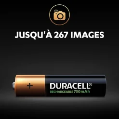 Duracell Pile rechargeable AAA (LR03) 750Mah, lot de 4