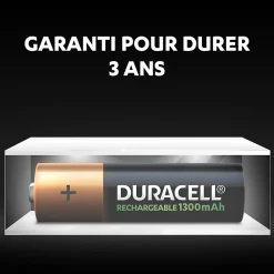 Duracell Pile rechargeable AA (LR6) 1300Mah, lot de 4
