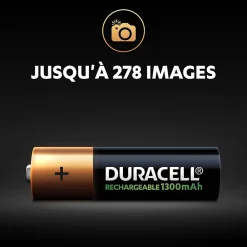 Duracell Pile rechargeable AA (LR6) 1300Mah, lot de 4
