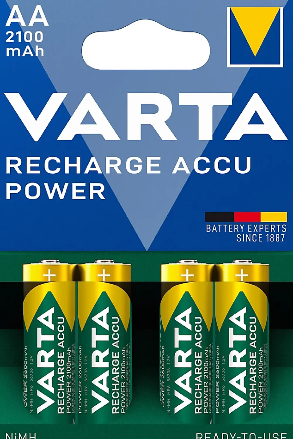 Varta Pile Aa|Pile Lr6-Pile rechargeable Ni-MH AA (LR6) , lot de 4