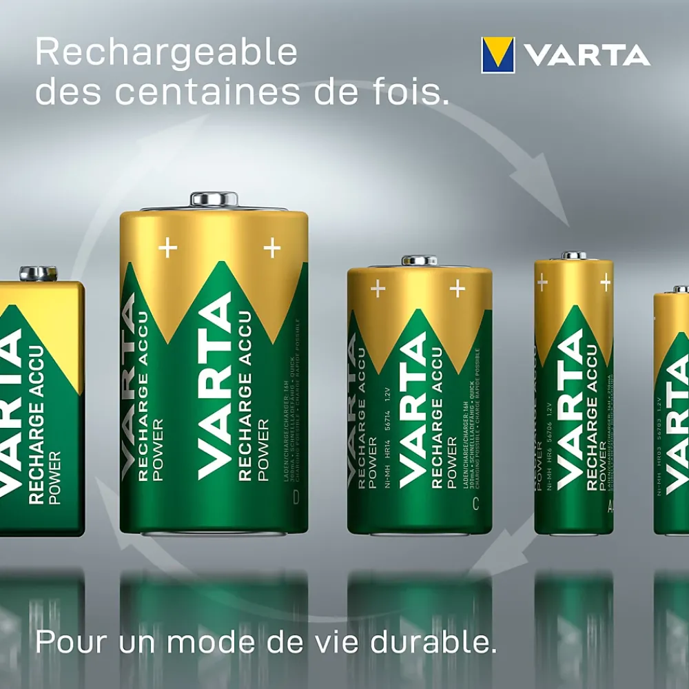 Varta Pile D|Pile Rechargeable-Pile rechargeable Ni-MH D (LR20) , lot de 2
