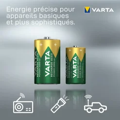 Varta Pile D|Pile Rechargeable-Pile rechargeable Ni-MH D (LR20) , lot de 2