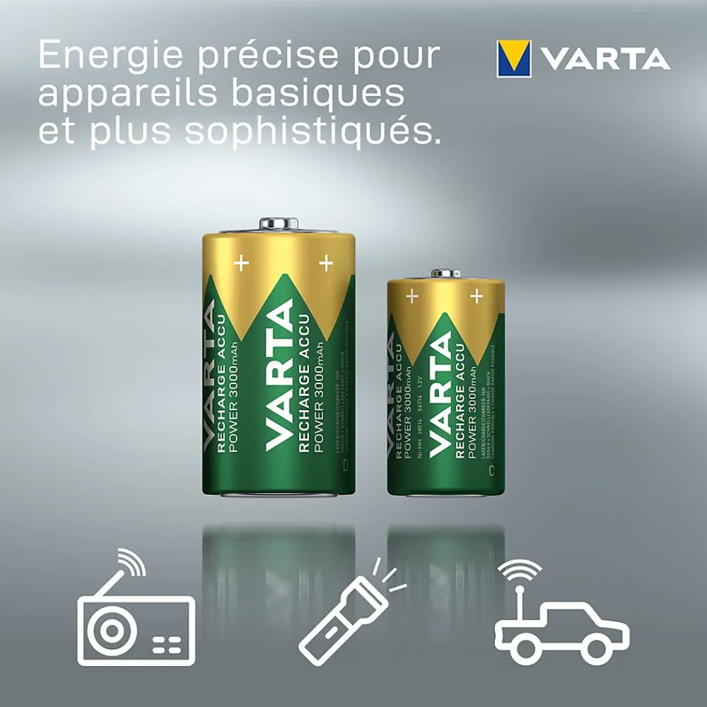 Varta Pile D|Pile Rechargeable-Pile rechargeable Ni-MH D (LR20) , lot de 2