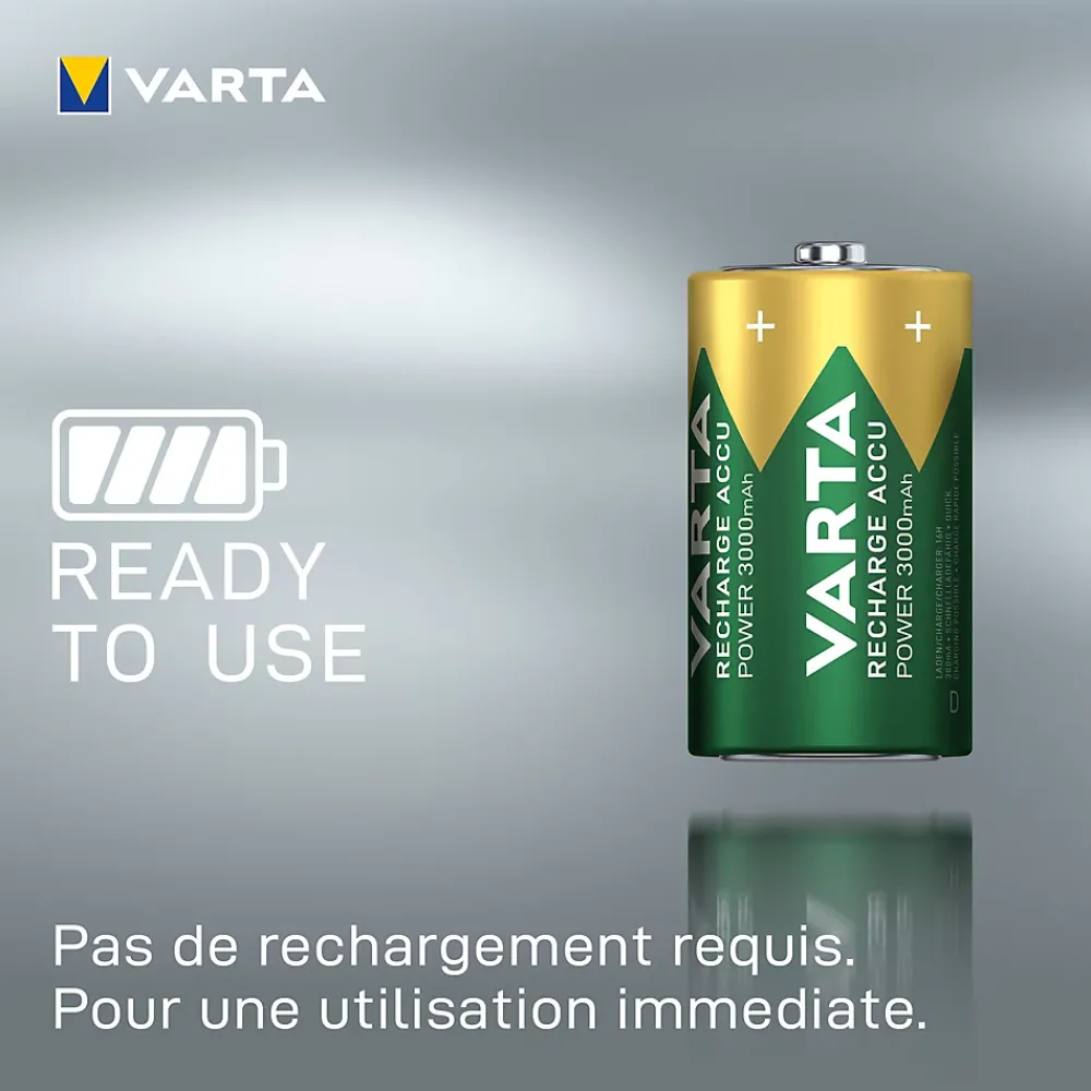 Varta Pile D|Pile Rechargeable-Pile rechargeable Ni-MH D (LR20) , lot de 2