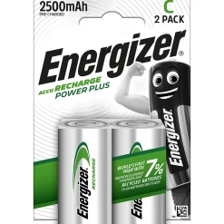 Energizer Pile rechargeable Power Plus HR14 2500 mAh, pack de 2